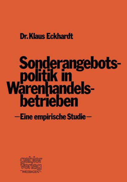 Sonderangebotspolitik in Warenhandelsbetrieben: Eine empirische Studie