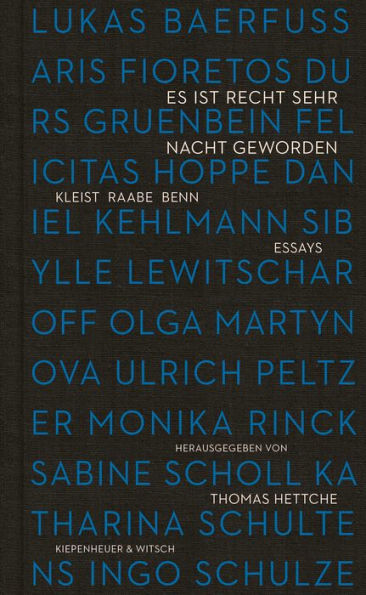 Es ist recht sehr Nacht geworden: Kleist, Raabe, Benn. Essays