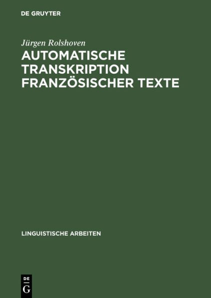 Automatische Transkription franz sischer Texte