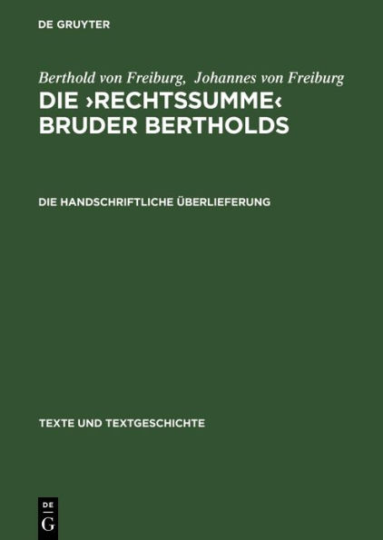 Die handschriftliche Überlieferung