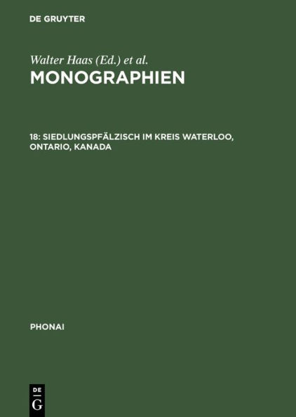 Siedlungspfälzisch im Kreis Waterloo, Ontario, Kanada