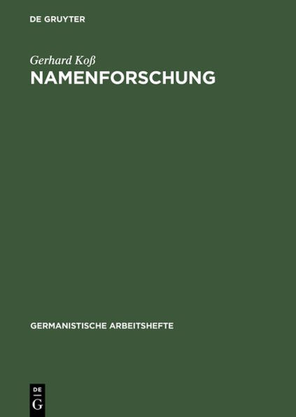 Namenforschung: Eine Einführung in die Onomastik