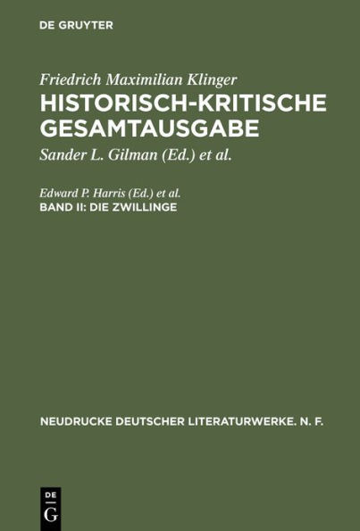 Die Zwillinge: Paralleldruck der Ausgaben von 1776 und 1794