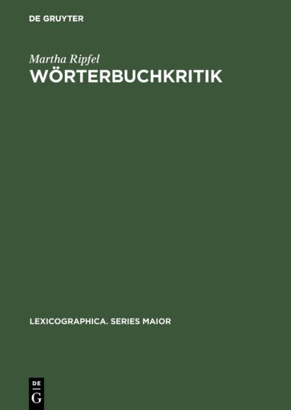 W rterbuchkritik: Eine empirische Analyse von W rterbuchrezensionen