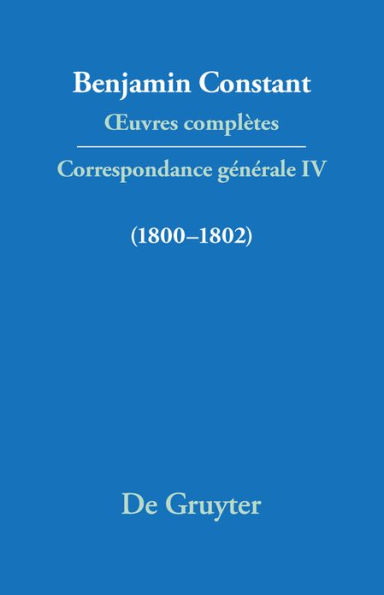 Correspondance 1800-1802