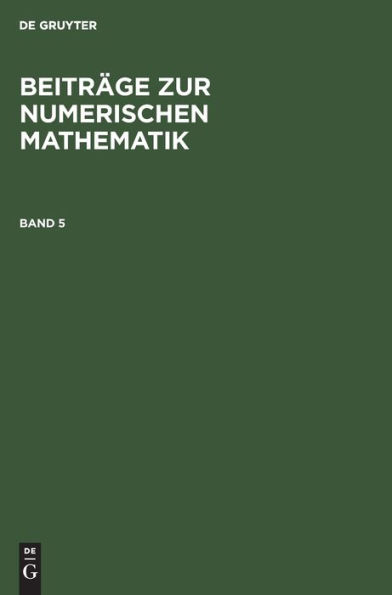 Beiträge zur Numerischen Mathematik. Band