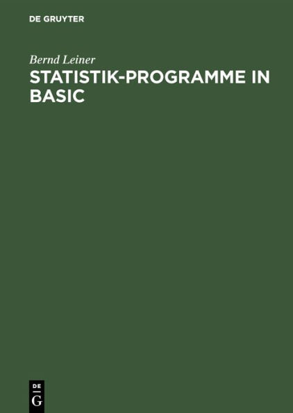 Statistik-Programme in BASIC / Edition 1