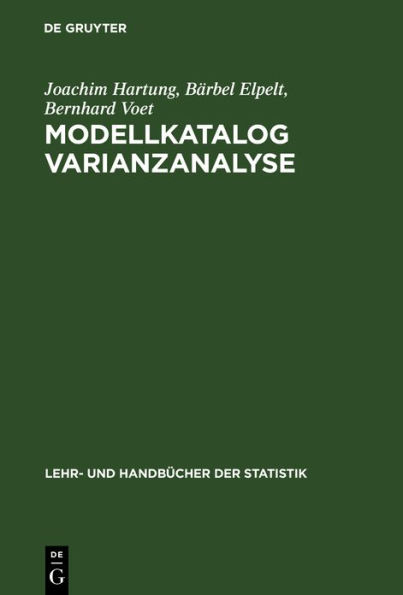 Modellkatalog Varianzanalyse / Edition 1