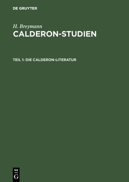 Die Calderon-Literatur