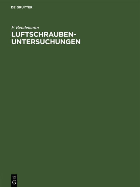 Luftschrauben-Untersuchungen