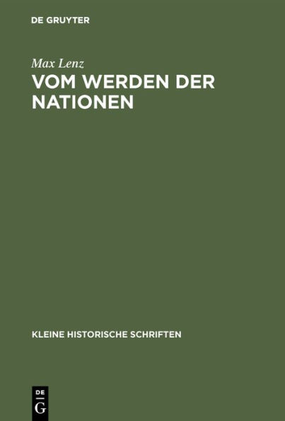 Vom Werden Der Nationen
