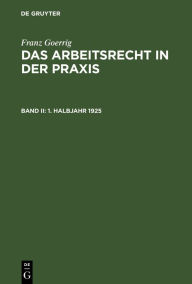Title: 1. Halbjahr 1925, Author: Franz Goerrig