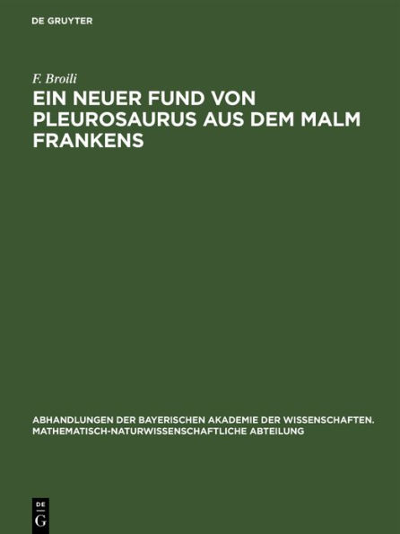 Ein neuer Fund von Pleurosaurus aus dem Malm Frankens