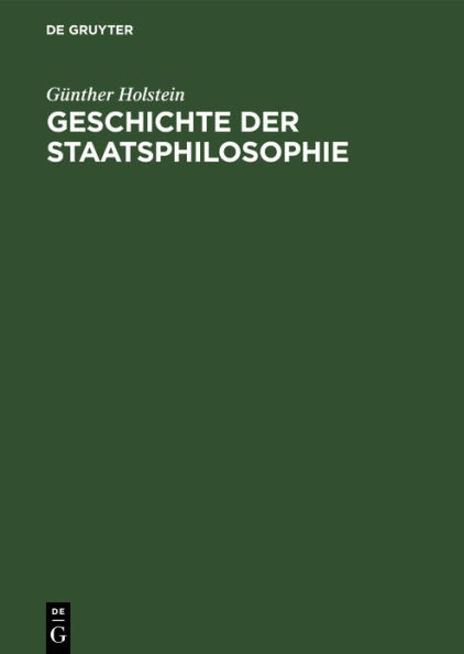 Geschichte der Staatsphilosophie