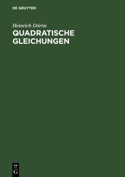 Quadratische Gleichungen / Edition 1