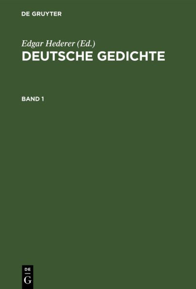 Deutsche Gedichte. Band 1