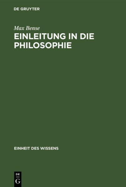 Einleitung in die Philosophie: Eine bung des Geistes