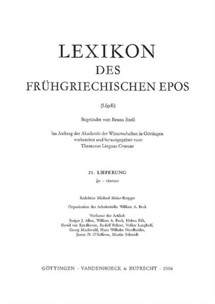 Lexikon des fruhgriechischen Epos Lfg. 21: ra - tektwn