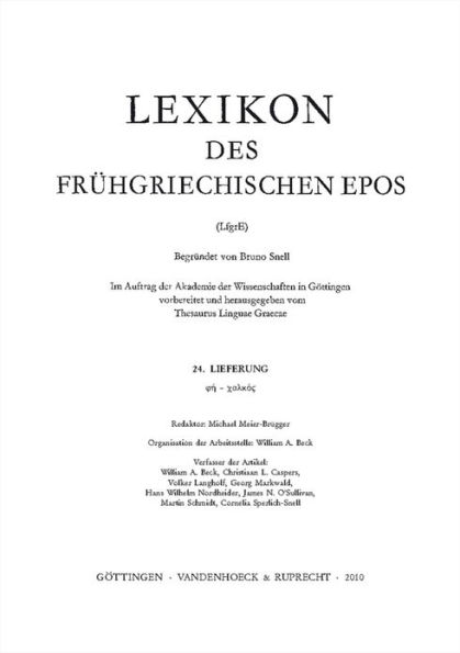 Lexikon des fruhgriechischen Epos Lfg. 24: phh - chalkokorusths