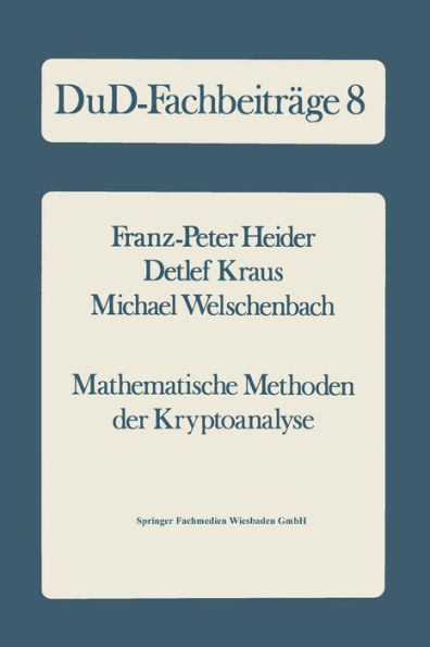 Mathematische Methoden der Kryptoanalyse