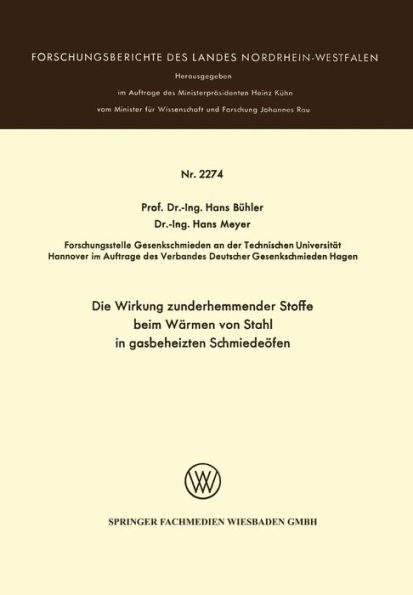 Die Wirkung zunderhemmender Stoffe beim Wärmen von Stahl in gasbeheizten Schmiedeöfen
