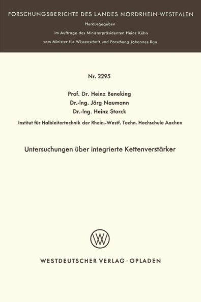 Untersuchungen über integrierte Kettenverstärker