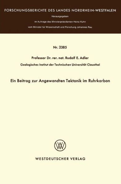 Ein Beitrag zur Angewandten Tektonik im Ruhrkarbon