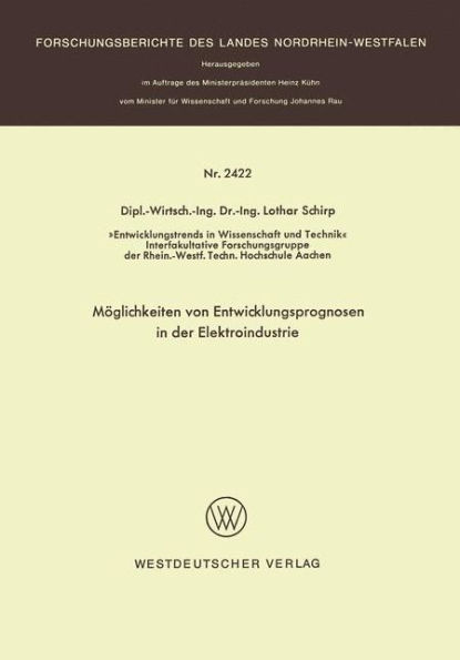 Möglichkeiten von Entwicklungsprognosen in der Elektroindustrie