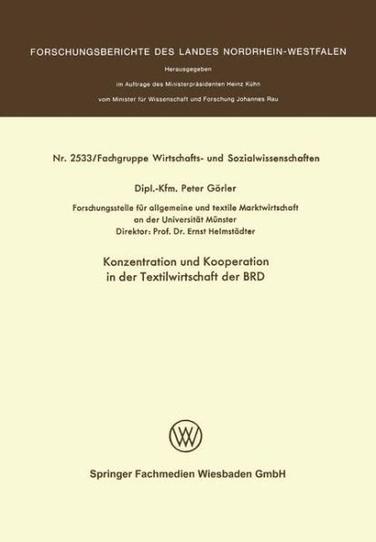 Konzentration und Kooperation in der Textilwirtschaft der BRD