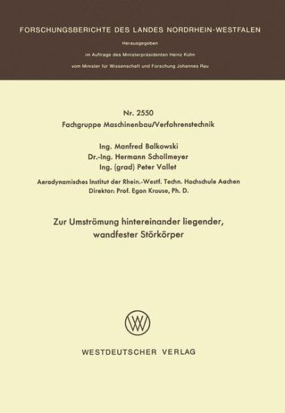 Zur Umströmung hintereinander liegender, wandfester Störkörper