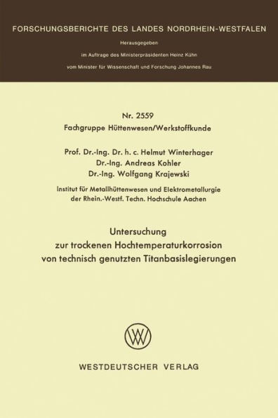 Untersuchung zur trockenen Hochtemperaturkorrosion von technisch genutzten Titanbasislegierungen