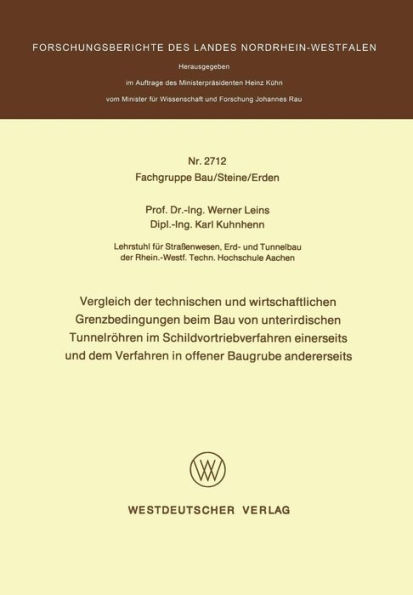 Vergleich der technischen und wirtschaftlichen Grenzbedingungen beim Bau von unterirdischen Tunnelröhren im Schildvortriebverfahren einerseits und dem Verfahren in offener Baugrube andererseits