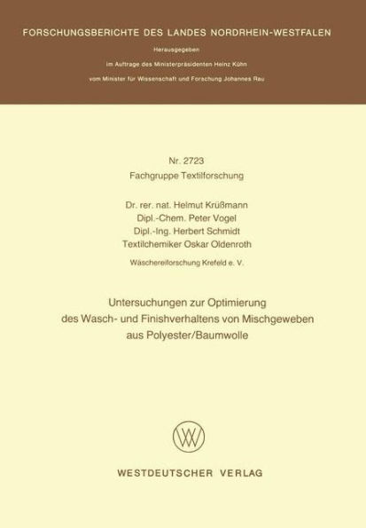 Untersuchungen zur Optimierung des Wasch- und Finishverhaltens von Mischgeweben aus Polyester/Baumwolle
