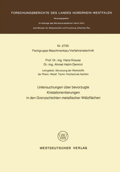 Untersuchungen über bevorzugte Kristallorientierungen in den Grenzschichten metallischer Wälzflächen