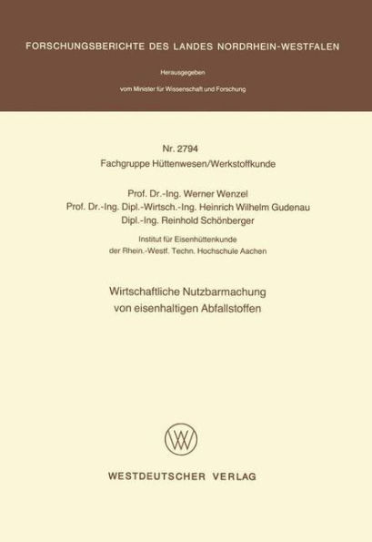 Wirtschaftliche Nutzbarmachung von eisenhaltigen Abfallstoffen