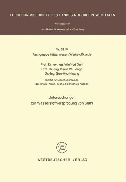 Untersuchungen zur Wasserstoffversprödung von Stahl