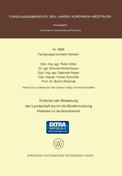 Kriterien der Belastung der Landschaft durch die Bodennutzung: Maßstäbe für die Belastbarkeit