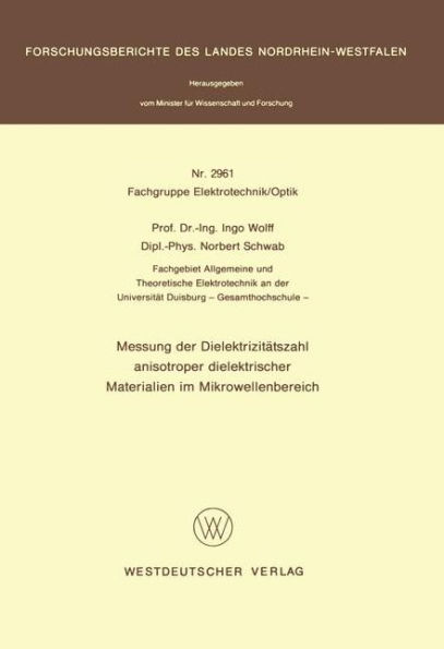 Messung der Dielektrizitätszahl anisotroper dielektrischer Materialien im Mikrowellenbereich