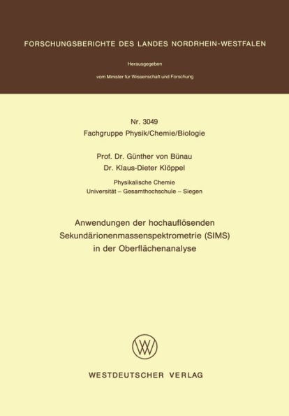 Anwendungen der hochauflï¿½senden Sekundï¿½rionenmassenspektrometrie (SIMS) in der Oberflï¿½chenanalyse