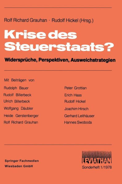 Krise des Steuerstaats?: Widersprüche, Perspektiven, Ausweichstrategien