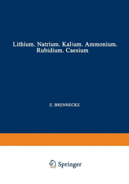 Elemente der Ersten Hauptgruppe: Lithium ï¿½ Natrium ï¿½ Kalium ï¿½ Ammonium ï¿½ Rubidium ï¿½ Caesium