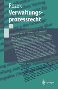 Title: Verwaltungsprozessrecht / Edition 1, Author: Jochen Rozek