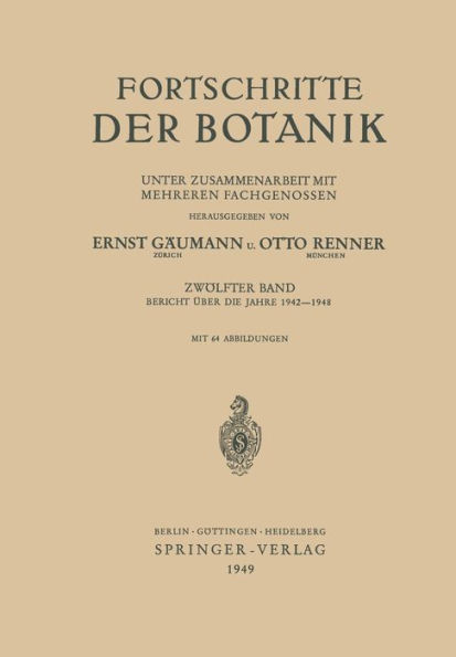 Fortschritte der Botanik: Bericht ï¿½ber die Jahre 1942-1948