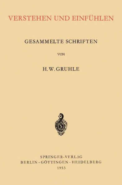 Verstehen und Einfï¿½hlen: Gesammelte Schriften