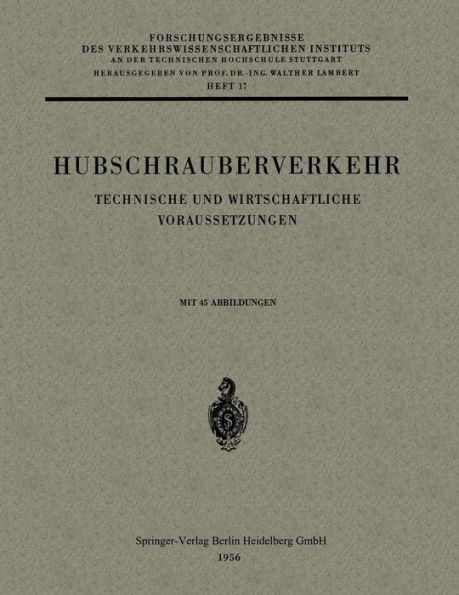 Hubschrauberverkehr: Technische und Wirtschaftliche Voraussetzungen