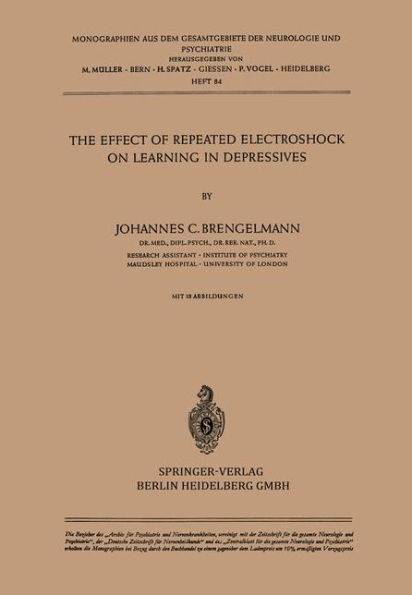 The Effect of Repeated Electroshock on Learning in Depressives