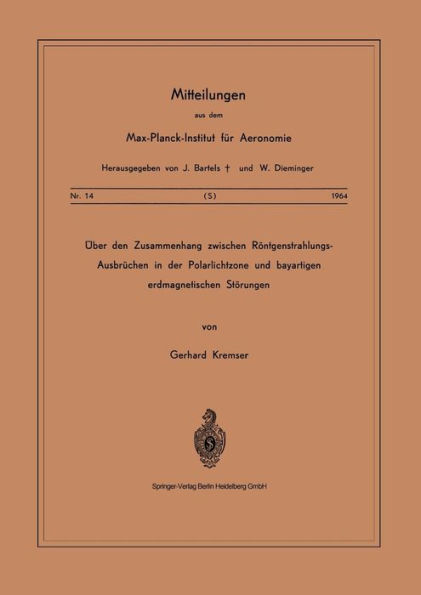 ï¿½ber den Zusammenhang Zwischen Rï¿½ntgenstrahlungs-Ausbrï¿½chen in der Polarlichtzone und Bayartigen Erdmagnetischen Stï¿½rungen