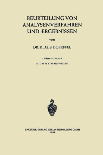 Beurteilung von Analysenverfahren und -Ergebnissen