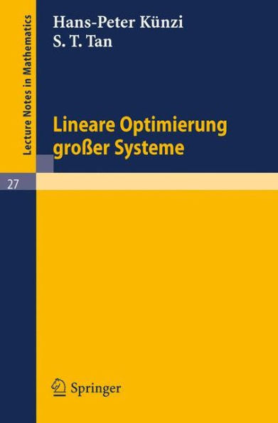 Lineare Optimierung großer Systeme / Edition 1