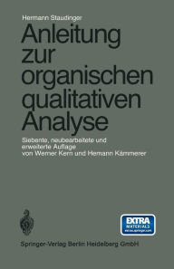 Title: Anleitung zur organischen qualitativen Analyse, Author: Hermann Staudinger